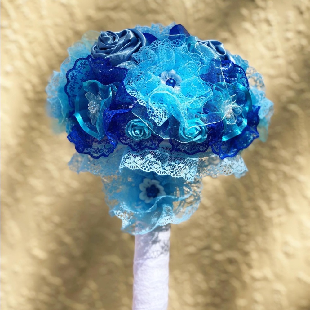 Satin and lace Handmade Wedding Bouquets